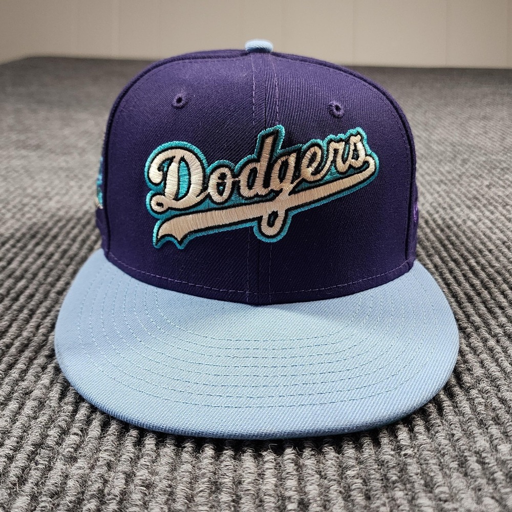 Los Angeles Dodgers Hat Cap Fitted Mens 7 1/4 Purple MLB Baseball‎ 1988 New Era
